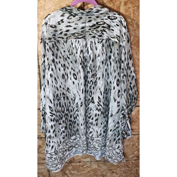 Maggie Barnes Womens Leopard Print Blouse 5x (34/36W) - Vintage - Picture 2 of 8